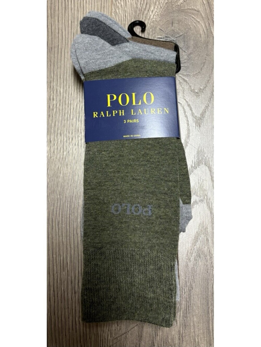 🆕POLO RALPH LAUREN MEN'S CREW SOCKS 3 PAIRS STYLE #ZP899873PKN OLAST SIZE 6-12